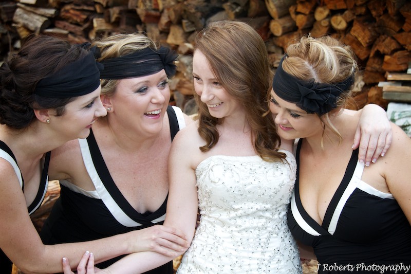 Laughing bride and bridesmaids - wedding photography sydney